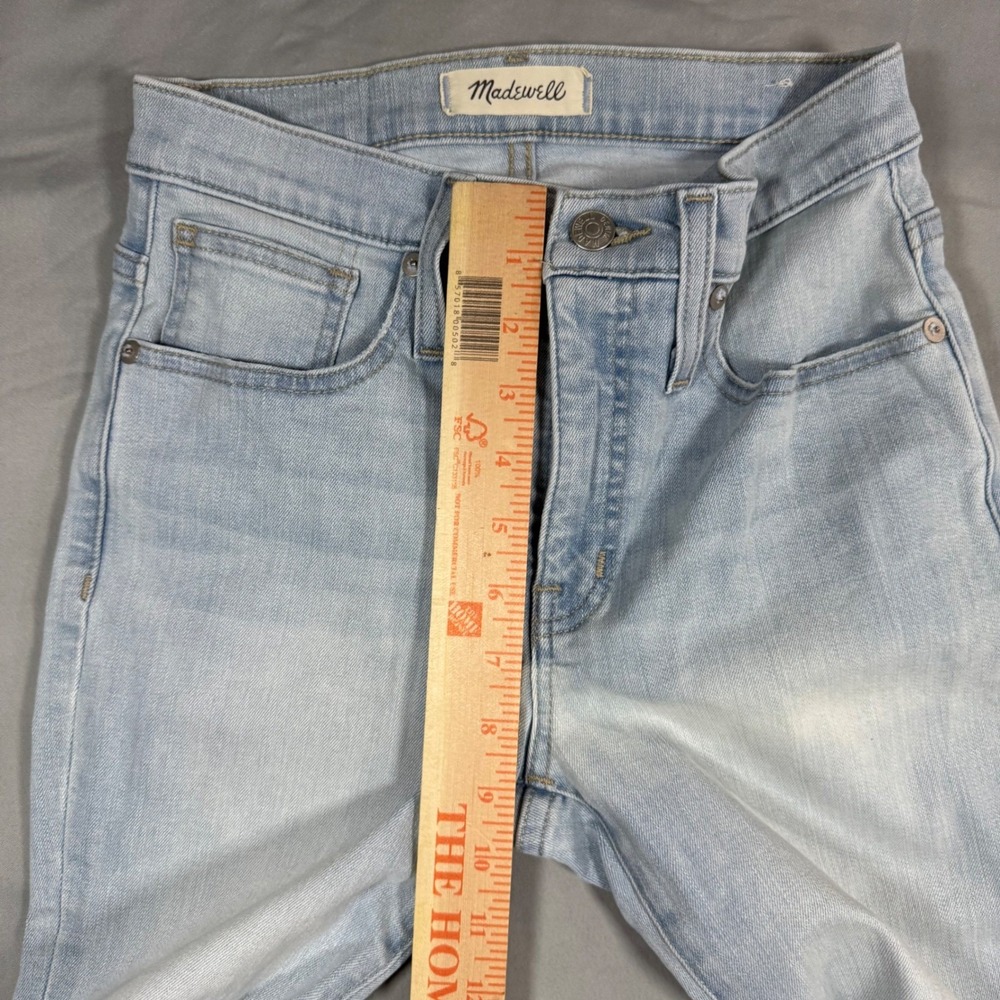 Madewell 9" Mid-Rise Skinny Crop Jeans Light Wash Blue Denim Sz 25 Chic Classic - Picture 6 of 10